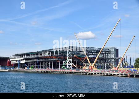 Travaux de construction pour le programme d'expansion Excel London phase 3 dans les Royal Docks de Londres Banque D'Images