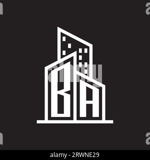 Logo immobilier avec style de construction , vecteur stock de logo immobilier Illustration de Vecteur