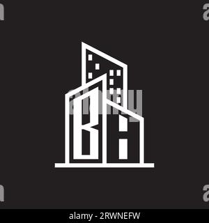 Logo immobilier avec style de construction , vecteur stock de logo immobilier Illustration de Vecteur