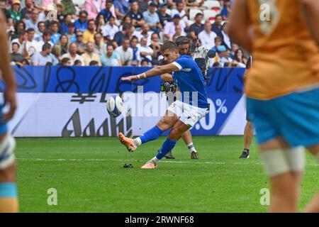 Nice, France. 20 septembre 2023. tommaso allan (italy9 pendant Italie vs Uruguay, match de coupe du monde de rugby à Nice, France, septembre 20 2023 crédit : Agence photo indépendante/Alamy Live News Banque D'Images