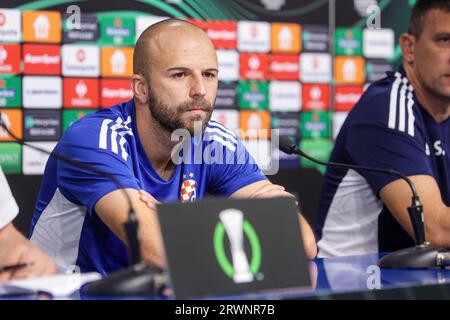 Zagreb, Croatie. 20 septembre 2023. Josip Misic og Dinamo Zagreb assiste à une conférence de presse avant le match du Groupe C de l'UEFA Europa Conference League opposant le Dinamo Zagreb et Astana au Maksimir Stadium de Zagreb, Croatie, le 20 septembre 2023. Photo : Luka Stanzl/PIXSELL crédit : Pixsell/Alamy Live News Banque D'Images
