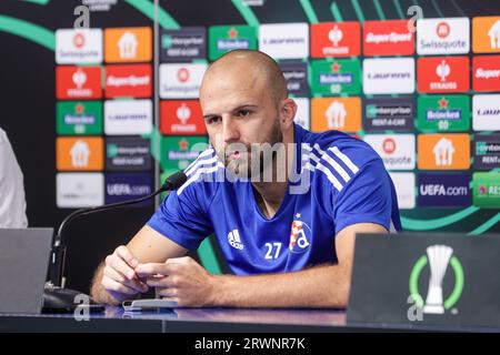 Zagreb, Croatie. 20 septembre 2023. Josip Misic og Dinamo Zagreb assiste à une conférence de presse avant le match du Groupe C de l'UEFA Europa Conference League opposant le Dinamo Zagreb et Astana au Maksimir Stadium de Zagreb, Croatie, le 20 septembre 2023. Photo : Luka Stanzl/PIXSELL crédit : Pixsell/Alamy Live News Banque D'Images