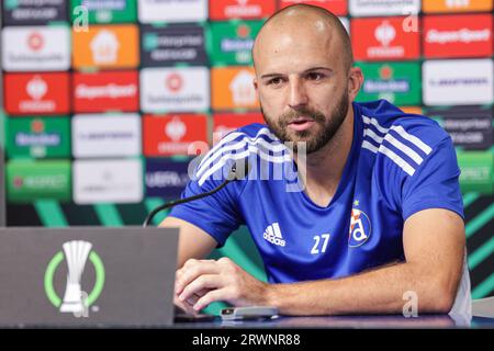 Zagreb, Croatie. 20 septembre 2023. Josip Misic og Dinamo Zagreb assiste à une conférence de presse avant le match du Groupe C de l'UEFA Europa Conference League opposant le Dinamo Zagreb et Astana au Maksimir Stadium de Zagreb, Croatie, le 20 septembre 2023. Photo : Luka Stanzl/PIXSELL crédit : Pixsell/Alamy Live News Banque D'Images