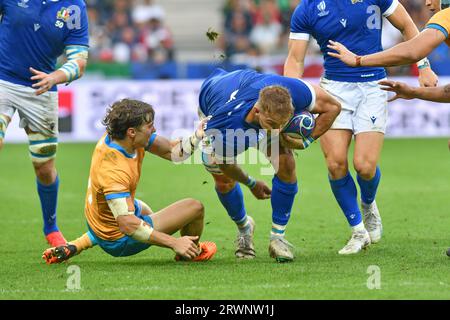 Nice, France. 20 septembre 2023. lorenzo cannone (Italie) lors du match Italie vs Uruguay, coupe du monde de rugby à Nice, France, septembre 20 2023 crédit : Independent photo Agency/Alamy Live News Banque D'Images