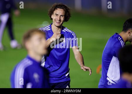 Zagreb, Croatie. 20 septembre 2023. Robert Ljubicic du Dinamo Zagreb lors d'une séance d'entraînement sur le terrain Hitrec-Kacian avant le match du Groupe C de l'UEFA Europa Conference League entre le Dinamo Zagreb et Astana au Maksimir Stadium de Zagreb, Croatie, le 20 septembre 2023. Photo : Luka Stanzl/PIXSELL crédit : Pixsell/Alamy Live News Banque D'Images