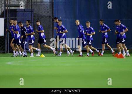 Zagreb, Croatie. 20 septembre 2023. Les joueurs du Dinamo Zagreb lors d'une séance d'entraînement sur le terrain Hitrec-Kacian avant le match du Groupe C de l'UEFA Europa Conference League entre le Dinamo Zagreb et Astana au Maksimir Stadium à Zagreb, Croatie, le 20 septembre 2023. Photo : Luka Stanzl/PIXSELL crédit : Pixsell/Alamy Live News Banque D'Images