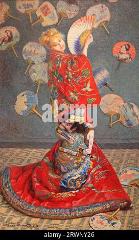 La japonaise, huile sur toile, peinte en 1876 par Claude Monet Banque D'Images