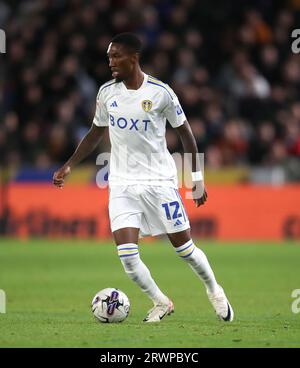 Jaidon Anthony de Leeds United pendant le match du championnat Sky Bet au MKM Stadium, Hull. Date de la photo : mercredi 20 septembre 2023. Banque D'Images