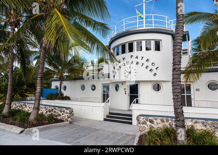 Miami Beach Patrol Headquarters, Miami Beach, FL 33139, États-Unis - bâtiment art déco à Lummus Park, South Beach Banque D'Images