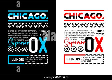 chicago, supérieur, style urbain, pour t-shirt, affiches, étiquettes, etc. conception vectorielle Illustration de Vecteur