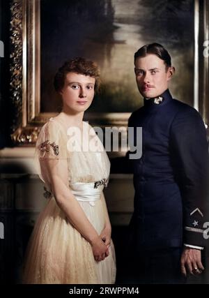 Margaret Carnegie, fille d'Andrew Carnegie et Louise Whitfield Carnegie, Roswell Miller, Jr., portrait de trois quarts, New York City, New York, États-Unis, Arnold Genthe photo Collection, 1918 Banque D'Images