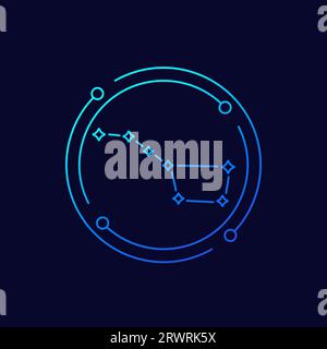 icône de constellation de grand godet, conception linéaire Illustration de Vecteur