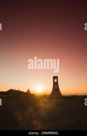 Coucher de soleil, Utsukushino-tou et tour de relais TV Banque D'Images