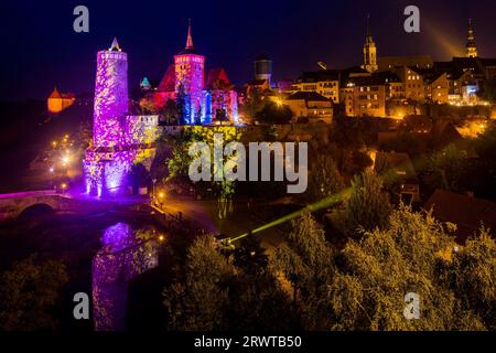 Fête de la vieille ville Bautzen 2018, eau, Art, lumière Banque D'Images