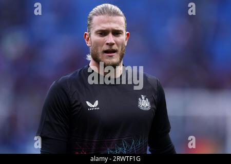 Loris Karius de Newcastle United FC lors de l'échauffement avant le match de football de l'UEFA Champions League entre l'AC Milan et Newcastle United FC au Stadio Giuseppe Meazza le 19 septembre 2023 à Milan, Italie. Banque D'Images