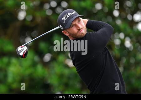 Photo du dossier datée du 15-07-2022 de Wyndham Clark, qui a remporté son premier titre sur le PGA Tour en mai et suivi un mois plus tard par l’US Open au Los Angeles Country Club, retenant Rory McIlroy pour gagner d’un seul coup. Il a participé à la Palmer Cup 2014 à Walton Heath, en divisant deux matchs et en perdant les deux autres, dont une défaite simple face à Jon Rahm. Date de parution : jeudi 21 septembre 2023. Banque D'Images