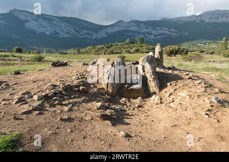 Dolmen El sotillo, Rioja Alavesa, Espagne Banque D'Images