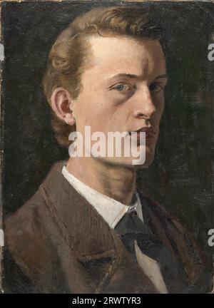 Edvard Munch - Autoportrait 1882, 26 cm × 19 cm Banque D'Images