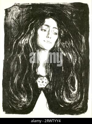 Edvard Munch - la broche. EVA Mudocci 1903, lithographie sur papier, Banque D'Images