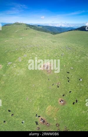 Vue panoramique sur la ferme Utsukushigahara et Oogashira Banque D'Images