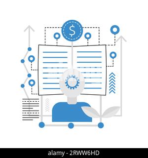 Croissance du développement des connaissances. Illustration vectorielle de processus d'éducation moderne Illustration de Vecteur