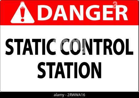 Panneau danger Station de commande statique Illustration de Vecteur