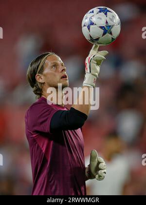 Séville, Espagne. 20 septembre 2023. Orjan Nyland du Sevilla FC lors du match de l'UEFA Champions League, groupe B, entre le Sevilla FC et le RC Lens a joué au stade Ramon Sanchez Pizjuan le 20 septembre 2023 à Séville, Espagne. (Photo Antonio Pozo/PRESSINPHOTO) crédit : PRESSINPHOTO SPORTS AGENCY/Alamy Live News Banque D'Images