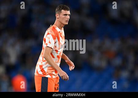 San Sebastian, Espagne. 20 septembre 2023. Benjamin Pavard hors FC Internazionalependant le match de l'UEFA Champions League, Groupe D, entre la Real Sociedad et l'Inter Milan a joué au Reale Arena Stadium le 20 septembre 2023 à San Sebastian, Espagne. (Photo de Cesar Ortiz/PRESSINPHOTO) crédit : PRESSINPHOTO SPORTS AGENCY/Alamy Live News Banque D'Images