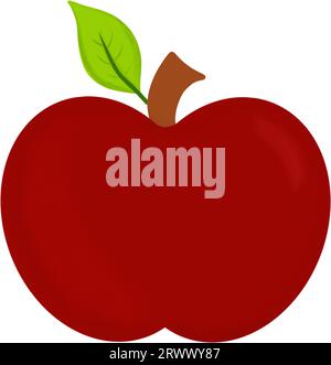 Pommes rouges sur fond blanc. Isoler Illustration de Vecteur