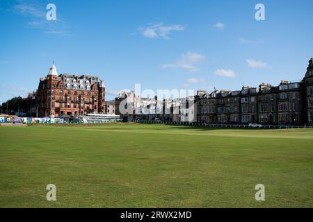 Parcours de golf de St Andrews - connu sous le nom de Old course dans la ville balnéaire populaire de Saint Andrews au nord-est d'Édimbourg, en Écosse. Banque D'Images