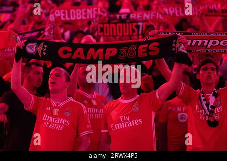 Lisbonne, Portugal. 20 septembre 2023. 20 septembre 2023. Lisbonne, Portugal. Supporter de Benfica lors du match de la Journée 1 du Groupe D pour l'UEFA Champions League, Benfica vs Red Bull Salzburg crédit : Alexandre de Sousa/Alamy Live News Banque D'Images