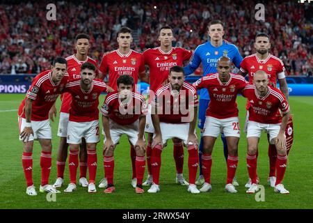 Lisbonne, Portugal. 20 septembre 2023. 20 septembre 2023. Lisbonne, Portugal. Benfica équipe de départ pour le match de la Journée 1 du Groupe D pour l'UEFA Champions League, Benfica vs Red Bull Salzburg crédit : Alexandre de Sousa/Alamy Live News Banque D'Images