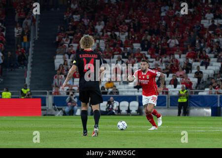 Lisbonne, Portugal. 20 septembre 2023. 20 septembre 2023. Lisbonne, Portugal. Le défenseur argentin de Benfica Nicolas Otamendi (30) en action lors du match de la Journée 1 du Groupe D pour l'UEFA Champions League, Benfica vs Red Bull Salzburg crédit : Alexandre de Sousa/Alamy Live News Banque D'Images
