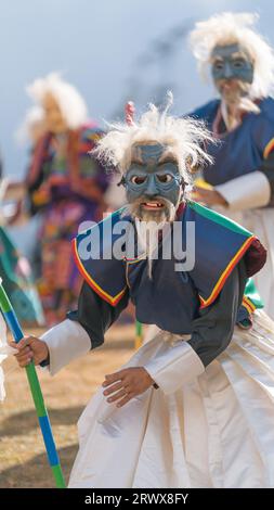 Bhutan Mask Dance populairement connu sous le nom de Festival Druk Wangyel Banque D'Images