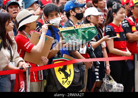 Suzuka, Japon. 21 septembre 2023. Spectateurs, supporters lors du Grand Prix du Japon Lenovo de Formule 1 2023, 16e manche du Championnat du monde de Formule 1 2023 du 22 au 24 septembre 2023 sur le Suzuka International Racing course, à Suzuka - photo DPPI crédit : DPPI Media/Alamy Live News Banque D'Images