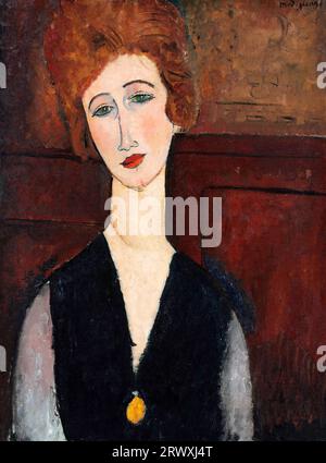 Modigliani. Portrait de femme par Amedeo Clemente Modigliani (1884-1920), huile sur toile, c. 1917-18 Banque D'Images