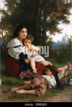 REST de William-Adolphe Bouguereau (1825-1905), huile sur tissu, 1879 Banque D'Images