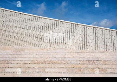 Détail architectural, MAAT - Musée d'Art, d'Architecture et de technologie - Bâtiment, Belem, Lisbonne, Portugal Banque D'Images