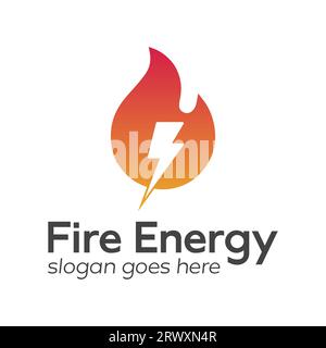 Fire Energy logo Design Eco Fire Logotype Natural Energy Illustration de Vecteur