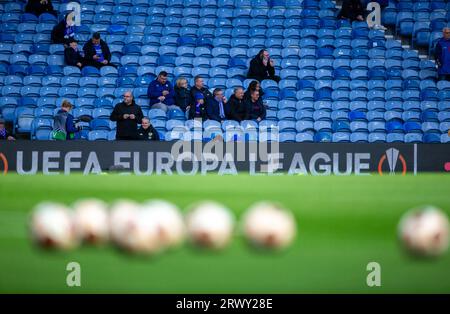 21 septembre 2023 ; Ibrox Stadium, Glasgow, Écosse : Europa League, Group Stage football, Rangers contre Real Betis ; marque Europa League Banque D'Images