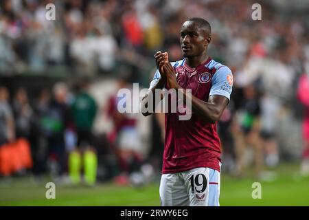 Varsovie, Pologne. 21 septembre 2023. Moussa Diaby lors du match de l'UEFA Europa Conference League opposant Legia Warszawa à Aston Villa le 21 septembre 2023 à Varsovie, en Pologne. (Photo de PressFocus/Sipa USA) crédit : SIPA USA/Alamy Live News Banque D'Images