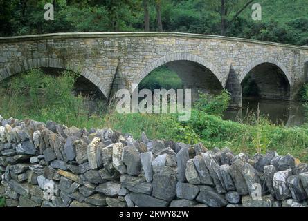 Burnside Bridge, champ de bataille national d'Antietam, Maryland Banque D'Images