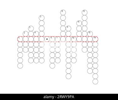 Grille de puzzle de mots croisés vides, cercles de modèle vides à remplir pour énigme, jeu éducatif ou de loisirs, prêt à être utilisé pour faire n'importe quel puzzle de mot Illustration de Vecteur