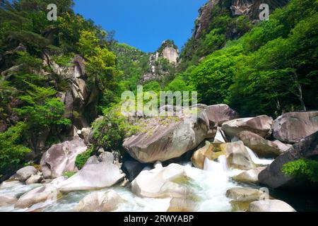 Gorge de Shosenkyo en vert frais Banque D'Images