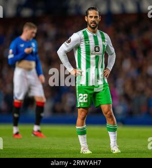 21 septembre 2023 ; Ibrox Stadium, Glasgow, Écosse : Europa League, Group Stage football, Rangers contre Real Betis ; ISCO du Real Betis Banque D'Images