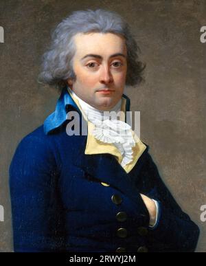 Marie-Jean Hérault de Séchelles (1759 – 1794) juge et homme politique français ayant participé à la Révolution française. Portrait de Jean-Louis Laneuville Banque D'Images