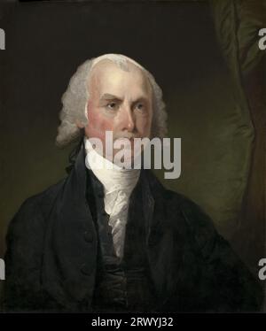 James Madison, quatrième président des États-Unis, peinture de Gilbert Stuart Banque D'Images