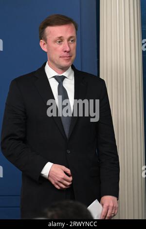 Washington, DC, États-Unis. 21 septembre 2023. 9/21/23 la Maison Blanche Washington DC.National Security Advisor Jake Sullivan répond aux questions de la presse lors du quotidien White House Briefing. (Image de crédit : © Christy Bowe/ZUMA Press Wire) USAGE ÉDITORIAL SEULEMENT! Non destiné à UN USAGE commercial ! Banque D'Images