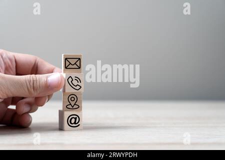 Contactez-nous support client ou concept de service Banque D'Images