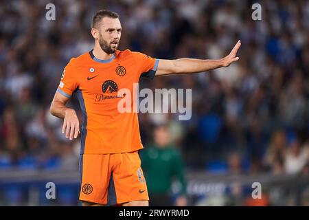 Stefan de Vrij du FC Internazionale en action lors du match de l'UEFA Champions League entre le Real Sociedad et le FC Internazionale au Reale Arena le sept Banque D'Images